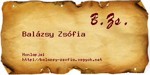 Balázsy Zsófia névjegykártya