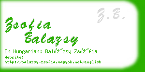 zsofia balazsy business card